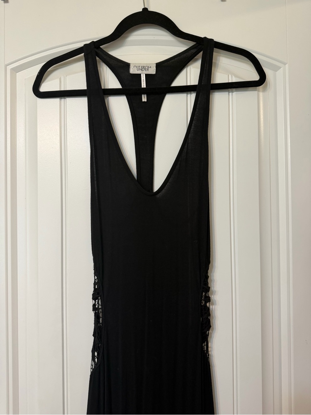 Out From Under Black Crochet-Side Maxi Swim Coverup